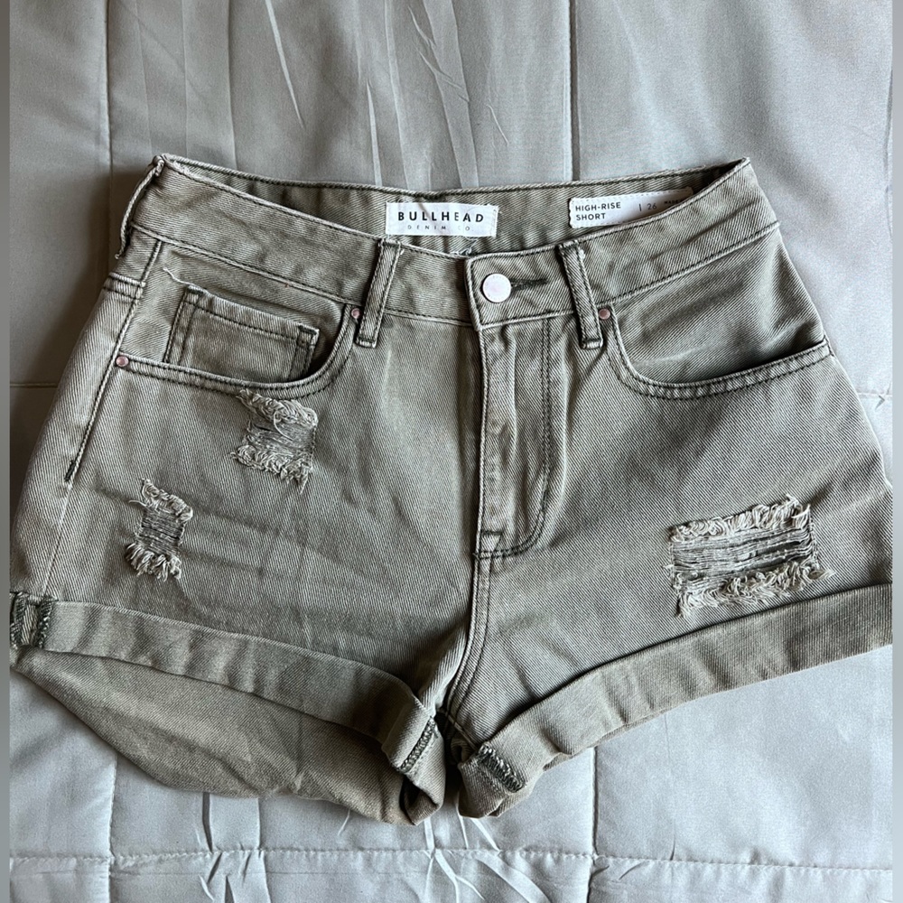 Green Bullhead High-Rise Shorts